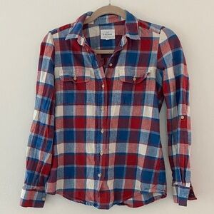 Sezane Plaid Flannel Blouse